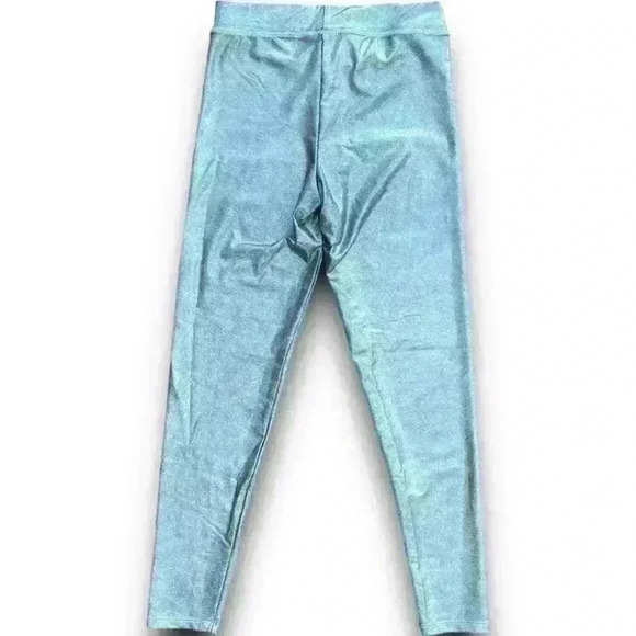 PINK Victorias Secret Holographic Leggings Silver Metallic Shimmer Active‎ Small - Picture 4 of 9